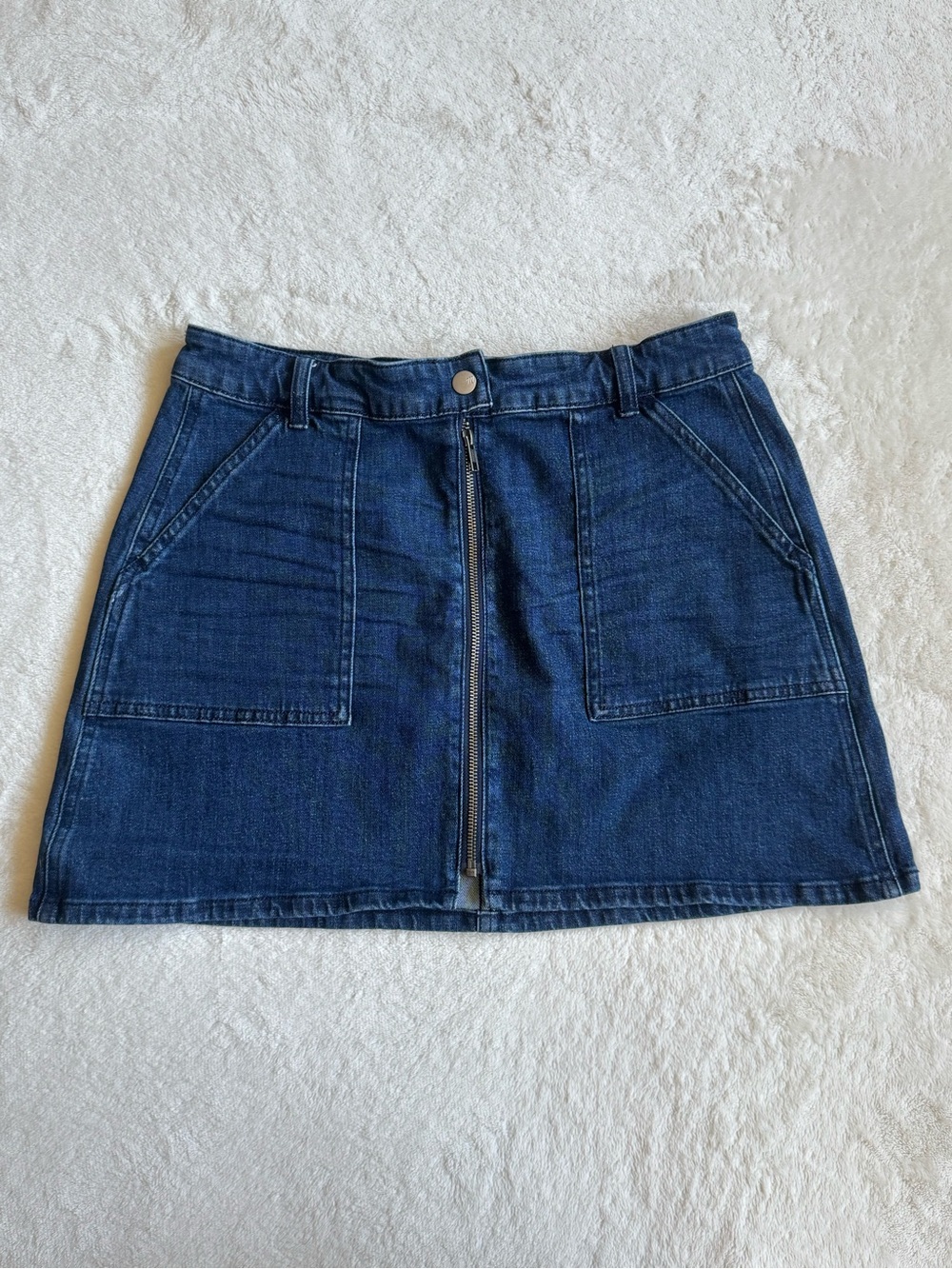 Madewell Denim Utility Zip Skirt Dark Wash Size 30